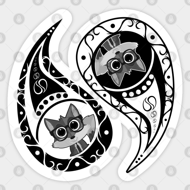 Yin-Yang Fox Nerd Sticker by adamzworld